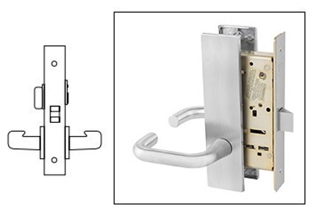 LW1J - J Lever with LW1 Escutcheon